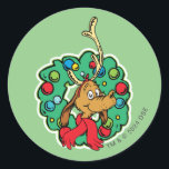 Adesivo Gralha | Max Christmas Wreath<br><div class="desc">Veja esta divertida design do Dr. Seuss com Max.</div>