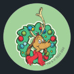 Adesivo Gralha | Max Christmas Wreath<br><div class="desc">Veja esta divertida design do Dr. Seuss com Max.</div>