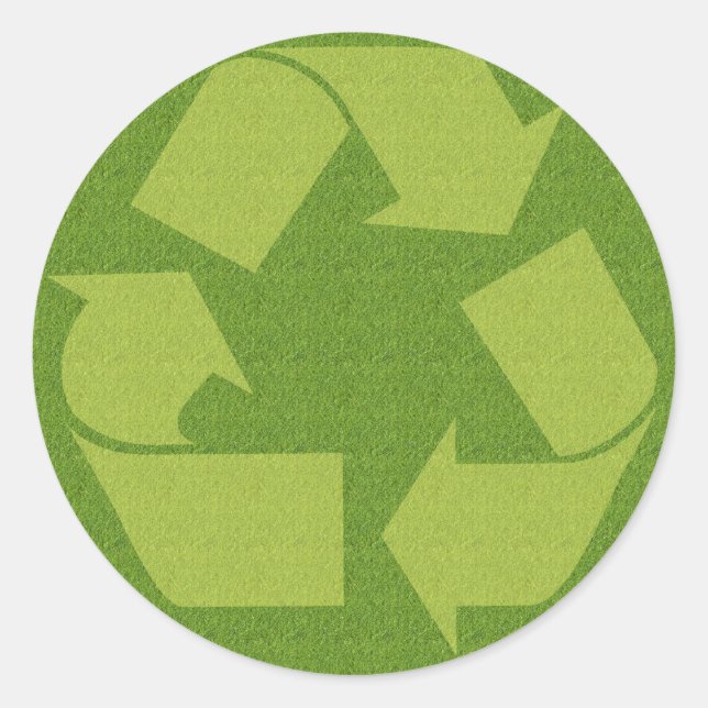 Adesivo Grama de Símbolo de reciclar (Frente)