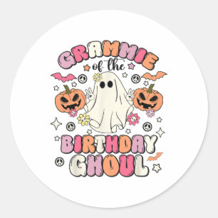 Adesivo Gramímio Do Aniversário Ghoul Groovy Halloween Gho