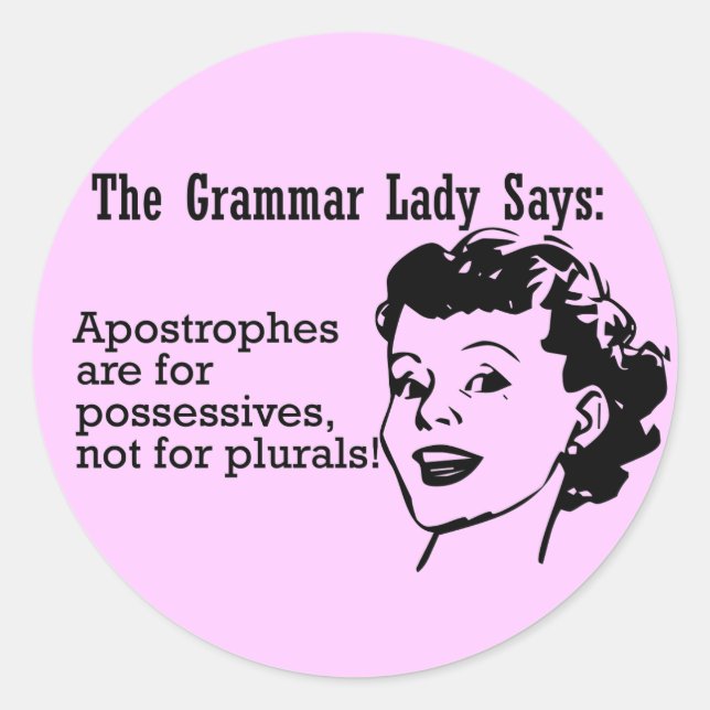 Adesivo Grammar Lady Apostrophes Stickers (Frente)
