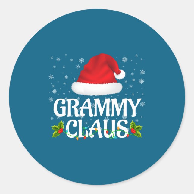 Adesivo Grammy Claus Christmas Lights Santa Pajama Family  (Frente)