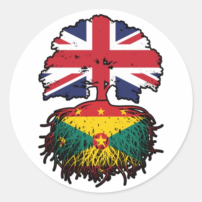 Adesivo Granada Grenade British Tree Roots Flag (Frente)