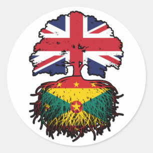 Adesivo Granada Grenade British Tree Roots Flag