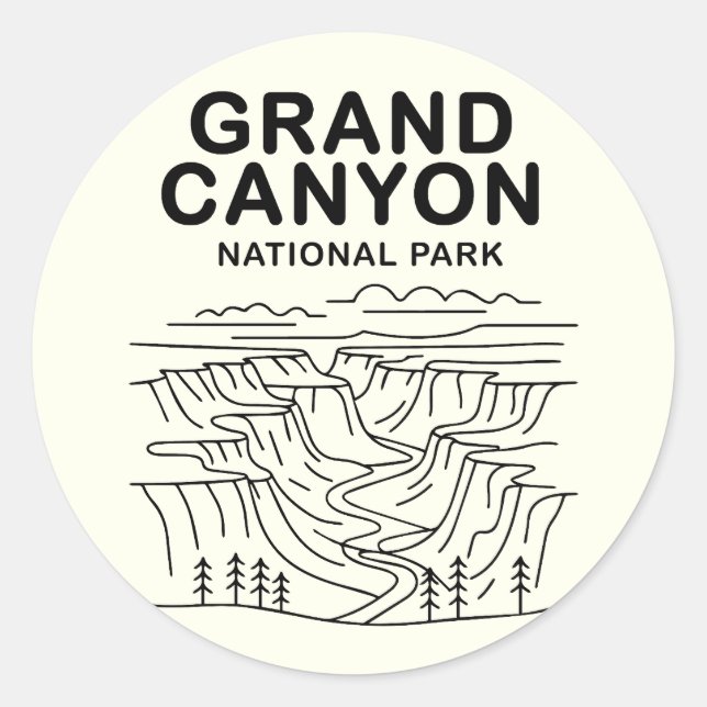 Adesivo Grand Canyon National Park Line Art (Frente)