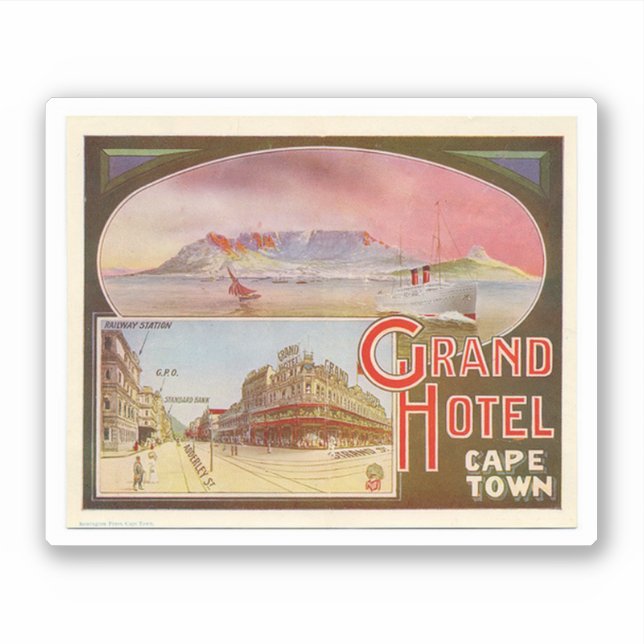Adesivo Grand Hotel Cape Town South Africa Sticker (Frente)