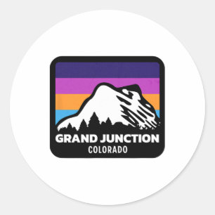 Adesivo Grand Junction Colorado Skiing Snowboard Family
