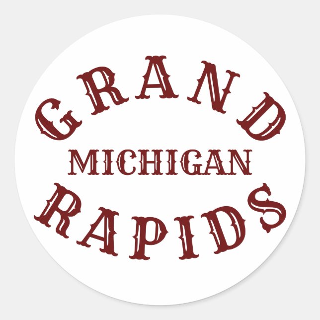 Adesivo Grand Rapids, Michigan Classic Round Sticker (Frente)