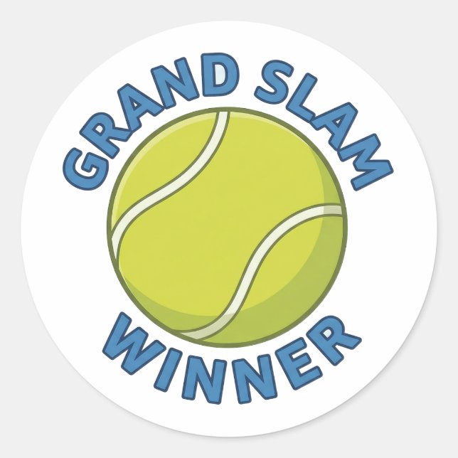 Adesivo Grand Slam Winner Tennis Ball Sports Champion (Frente)