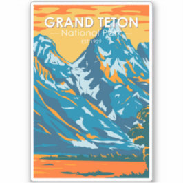 Adesivo Grand Teton National Park Wyoming Retro