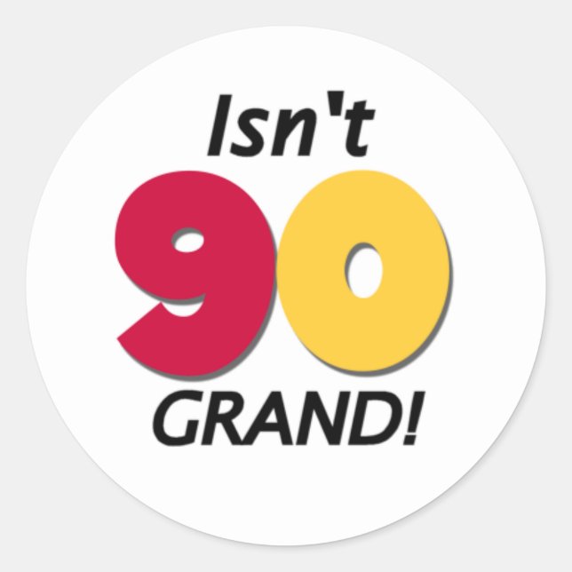 Adesivo Grande 90 Birthday (Frente)