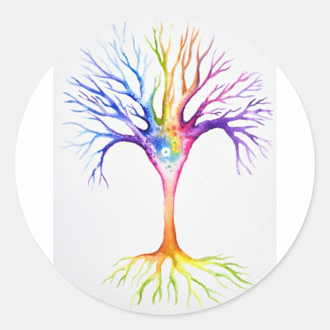 Adesivo Grande árvore neuronal colorida (Frente)