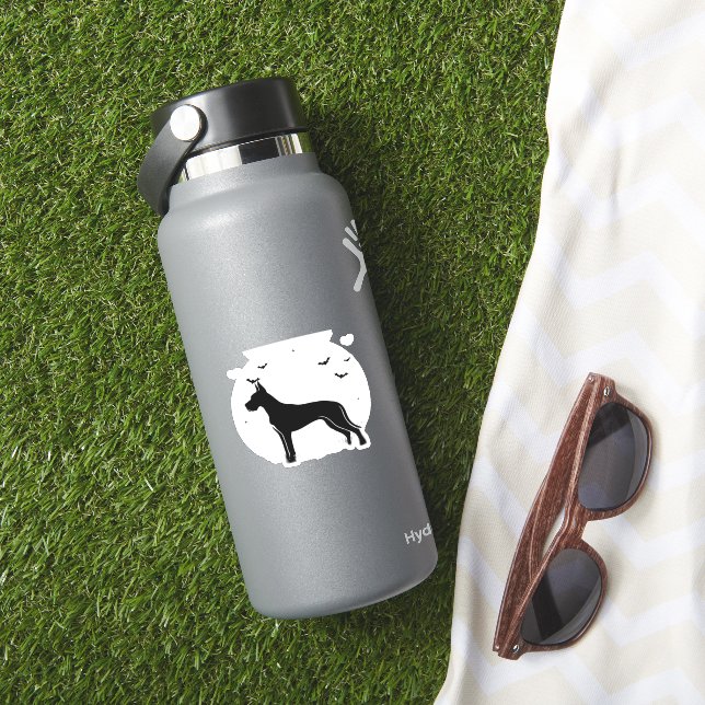 Adesivo Grande Cachorro de Dane - Silhueta de Lua de Hallo (HydroFlask Insitu)