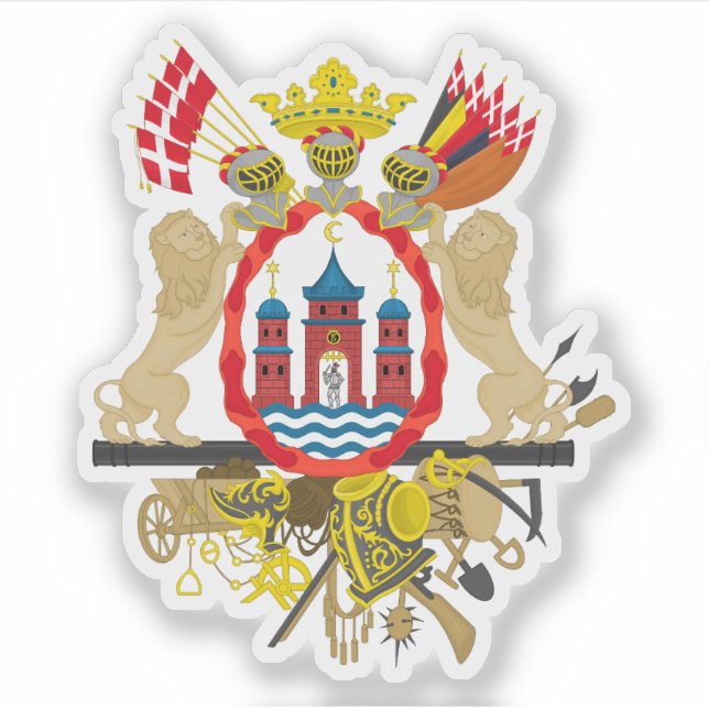 Adesivo Grande casaco de armas de Copenhaga (Frente)