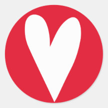 Grande Coração Branco - Dia de os namorados Vermel