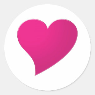Adesivo Grande Coração de Fúchsia Rosa, Amor, Branco