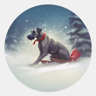 Adesivo Grande Dane natal neve inverno