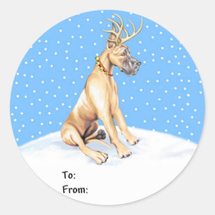 Adesivo Grande Dane Reindeer Maravilhas De Presente De Nat