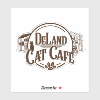 Adesivo grande do LOGO do Café DeLand Cat