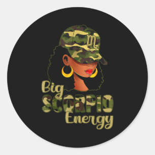 Adesivo Grande Energia de Escorpião Mulher Preta Camuflage