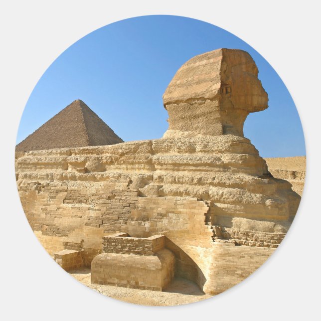 Adesivo Grande Esfinge de Gizé com pirâmide de Khafre - Eg (Frente)