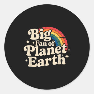Adesivo Grande fã do planeta terra retrô anos 70 arco-íris