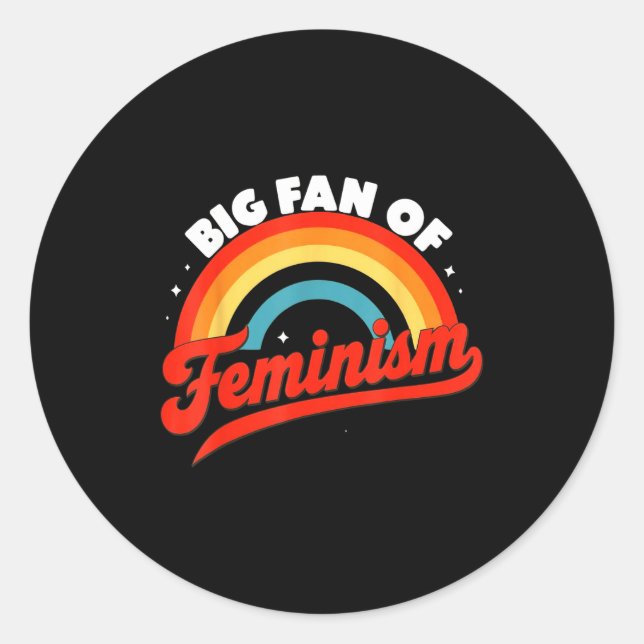 Adesivo Grande fã dos direitos do feminismo - arco-íris re (Frente)