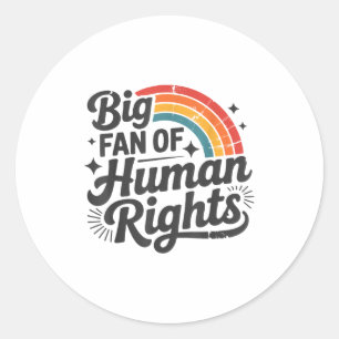 Adesivo Grande Fã dos Direitos Humanos Retro Rainbow Sitiv