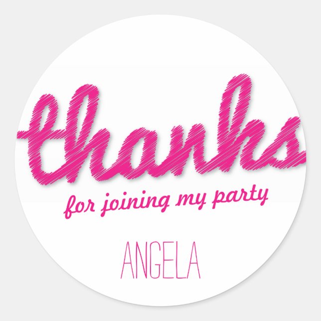 Adesivo Grande Garota De Desenhos Obrigado Festas de anive (Frente)