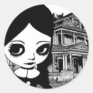 Adesivo Grande Gótico de olho Arte original assombrada