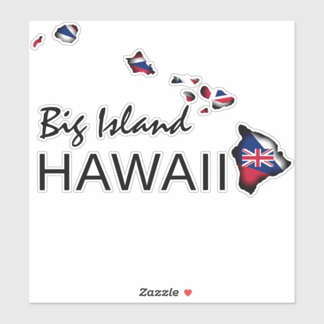 Adesivo GRANDE ILHA - ILHAS HAWAII HI Flag BLK (Folha)