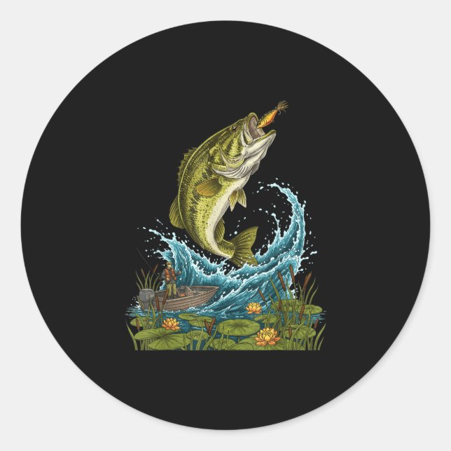 Adesivo Grande isca gráfica de peixe saltando para pescado (Frente)