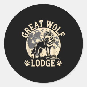 Adesivo Grande Lodge Lobo Uivando Lua Cheia Cena da Nature