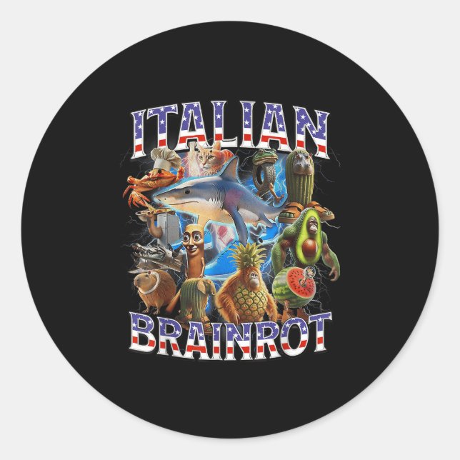 Adesivo Grande Memória Do Brainrot Italiano 4 De Julho Pé  (Frente)