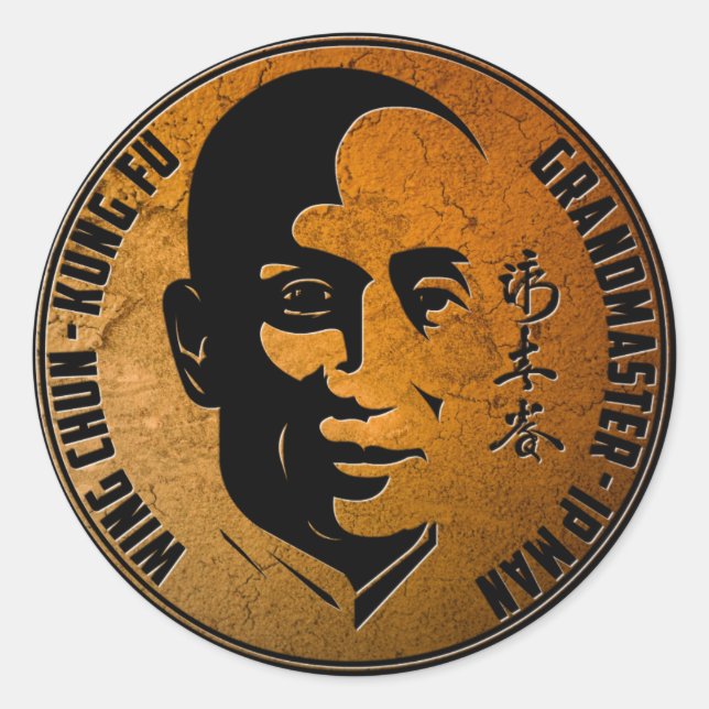 Adesivo Grande Mestre Ip Man - Wing Chun Kung Fu (Frente)