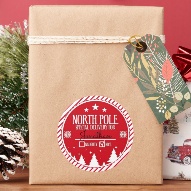 Adesivo Grande Natal de Entrega Especial do Polo Norte (Feriado)