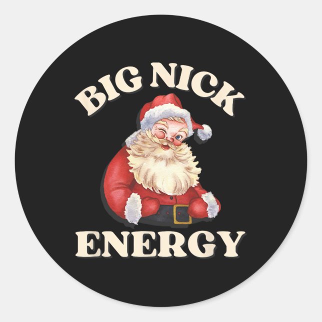 Adesivo Grande Nick Energy Papais noeis Engraçado Natal (Frente)