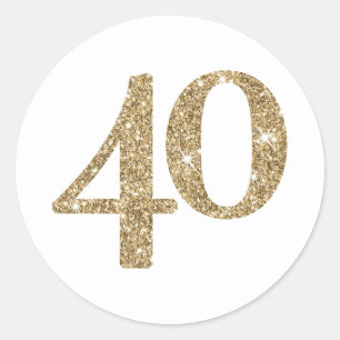 Adesivo GRANDE NÚMERO DE IDADE, 40 relâmpagos de ouro mode