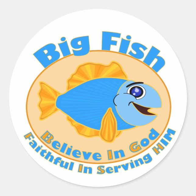 Adesivo Grande Peixe Acredita em Deus (Frente)