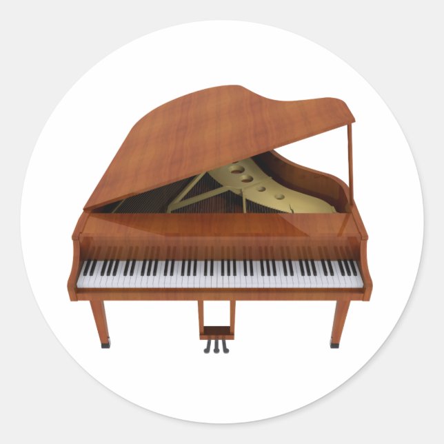 Adesivo Grande Piano: Acabamento da Madeira: Modelo 3D: (Frente)