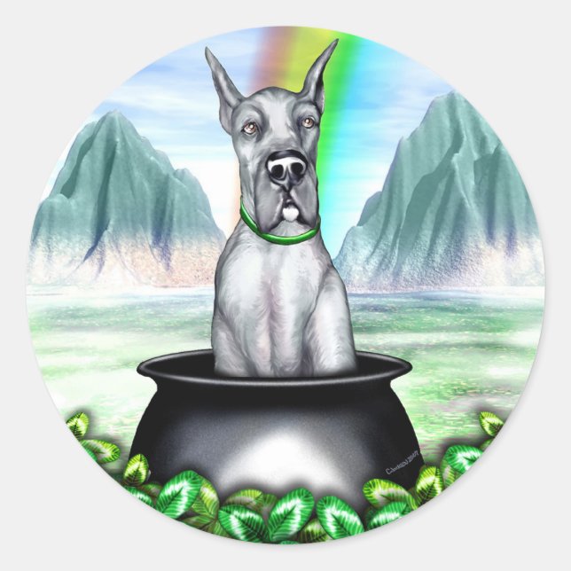 Adesivo Grande Pote Azul Dane O Dourado (Frente)