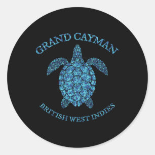 Adesivo Grande Retro Ilhas Cayman Tartaruga Marinha Gráfic