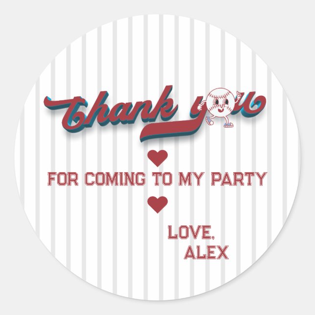 Adesivo Grande Rookie De Beisebol Do Ano Primeiro Aniversá (Frente)