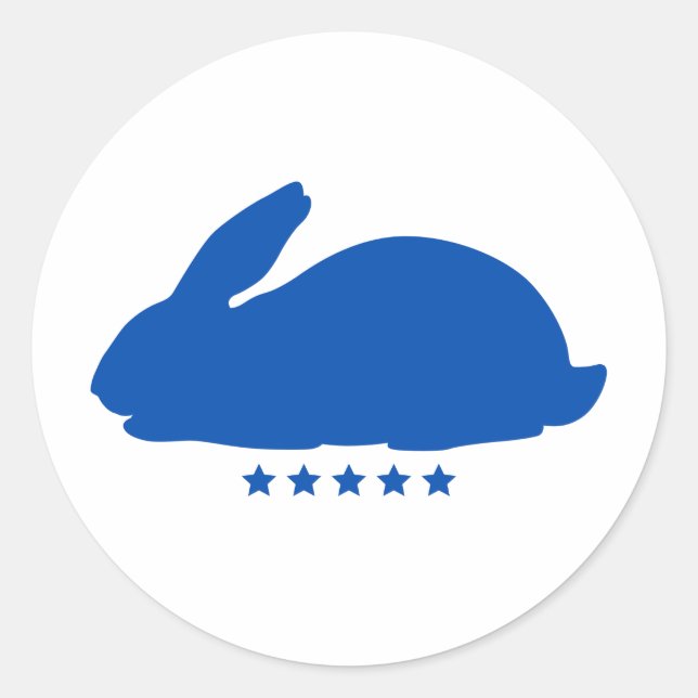 Adesivo Grande Silloute do Coelho em Azul (Frente)