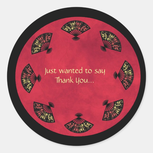 Adesivo Grande Ventilador Asiático Obrigado Vinhetas (Frente)