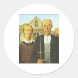 Adesivo Grandes Stickers American-Gothic Grant-Wood