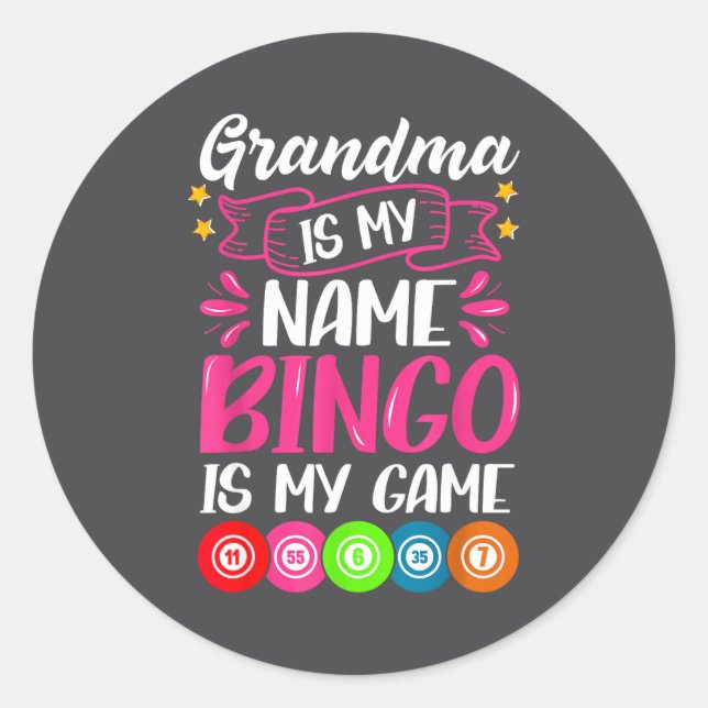 Adesivo Grandma Bingo Player Funny Bingo Quote Design  (Frente)