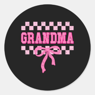 Adesivo Grandma Birthday Squad Matching Pink Bow Checkered