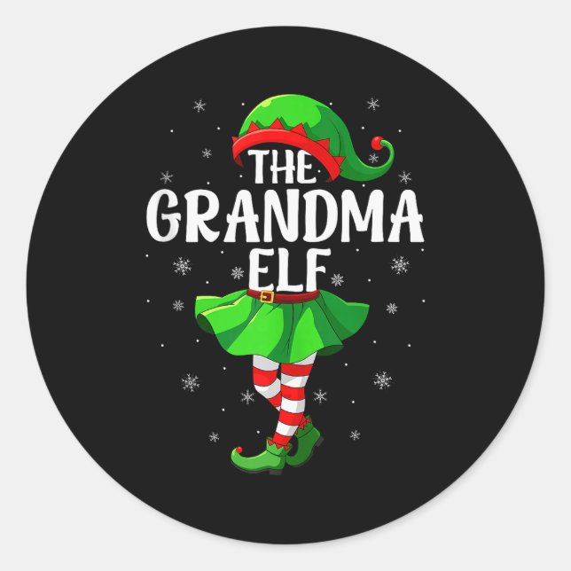 Adesivo Grandma Elf Christmas Girls Women Elf Squad Xmas F (Frente)