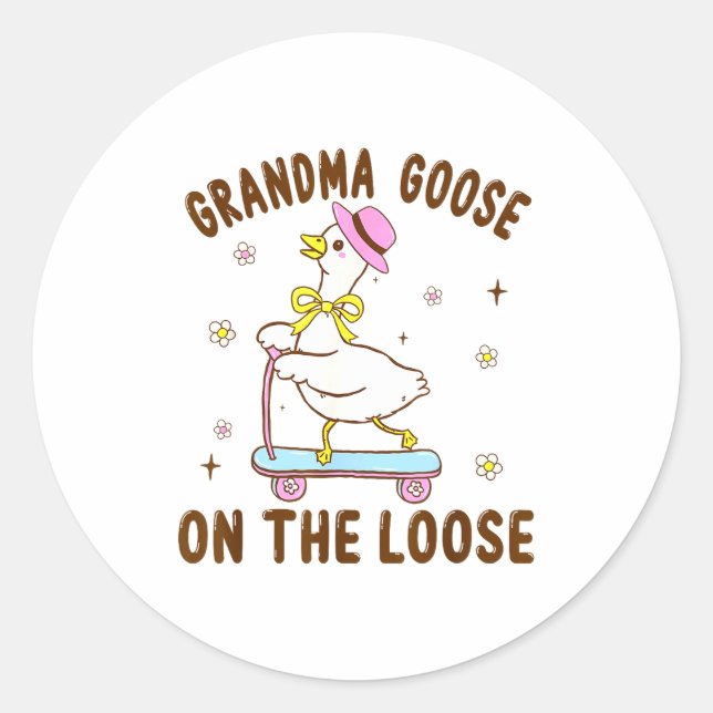 Adesivo Grandma Goose On The Loose Funny Birthday Matching (Frente)